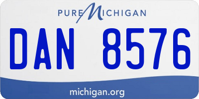 MI license plate DAN8576