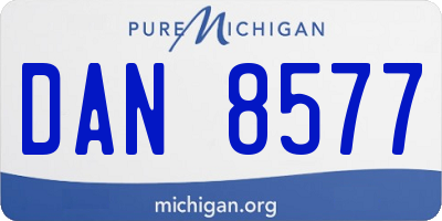 MI license plate DAN8577