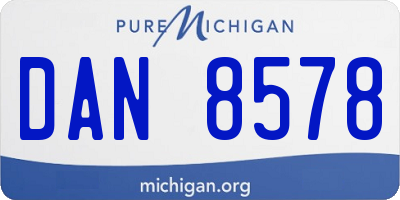 MI license plate DAN8578
