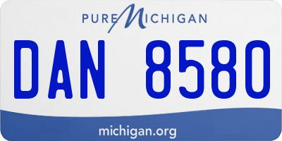 MI license plate DAN8580