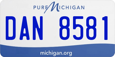 MI license plate DAN8581
