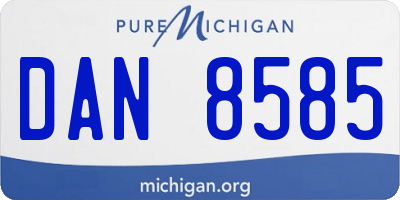 MI license plate DAN8585