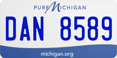 MI license plate DAN8589