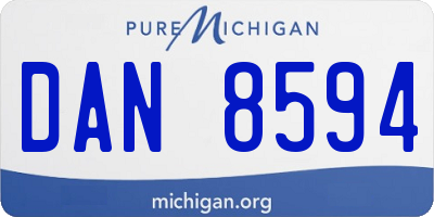 MI license plate DAN8594