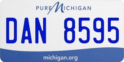 MI license plate DAN8595