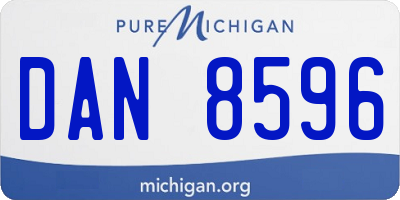 MI license plate DAN8596