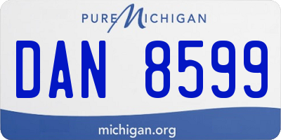 MI license plate DAN8599