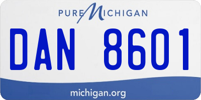 MI license plate DAN8601
