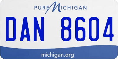 MI license plate DAN8604