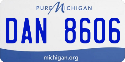 MI license plate DAN8606