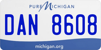 MI license plate DAN8608