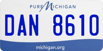 MI license plate DAN8610