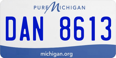 MI license plate DAN8613