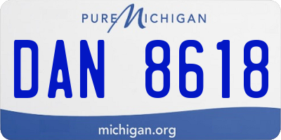 MI license plate DAN8618