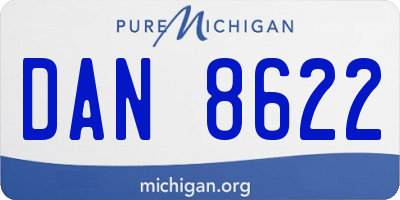 MI license plate DAN8622