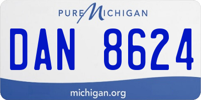 MI license plate DAN8624