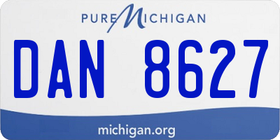 MI license plate DAN8627