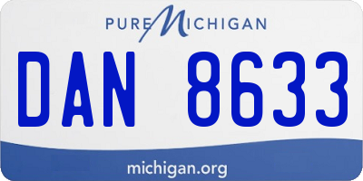MI license plate DAN8633