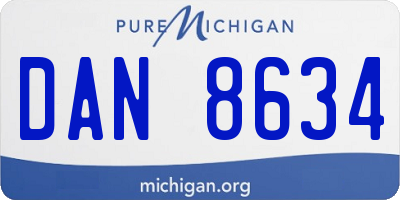 MI license plate DAN8634