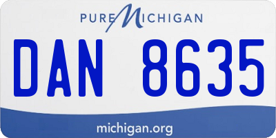 MI license plate DAN8635