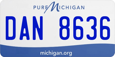 MI license plate DAN8636
