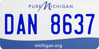 MI license plate DAN8637