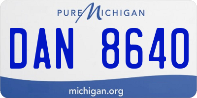 MI license plate DAN8640