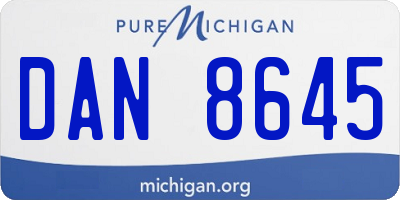 MI license plate DAN8645