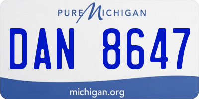 MI license plate DAN8647