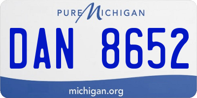 MI license plate DAN8652