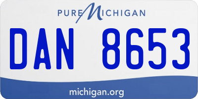 MI license plate DAN8653