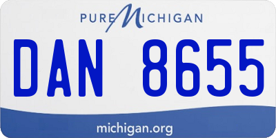 MI license plate DAN8655