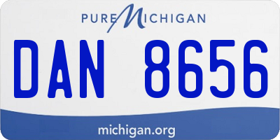 MI license plate DAN8656