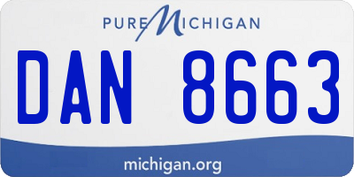 MI license plate DAN8663