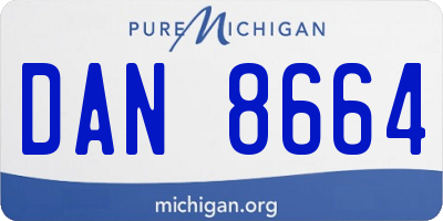 MI license plate DAN8664