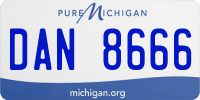 MI license plate DAN8666