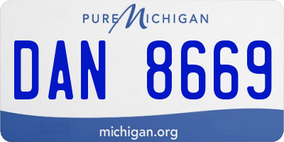 MI license plate DAN8669