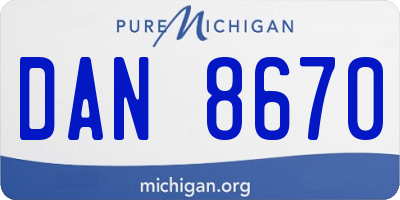 MI license plate DAN8670