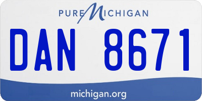 MI license plate DAN8671