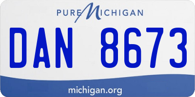 MI license plate DAN8673