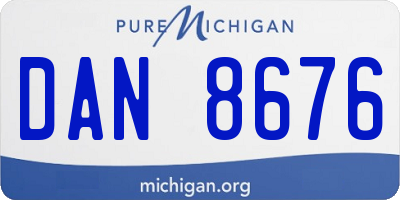 MI license plate DAN8676