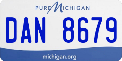 MI license plate DAN8679
