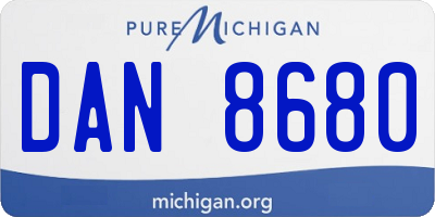 MI license plate DAN8680