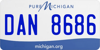 MI license plate DAN8686