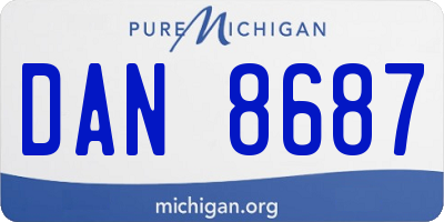 MI license plate DAN8687