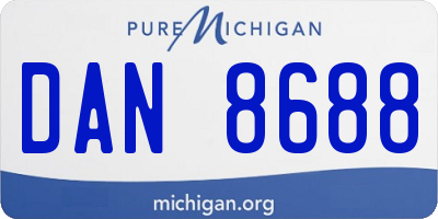 MI license plate DAN8688