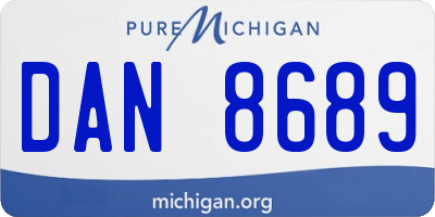 MI license plate DAN8689