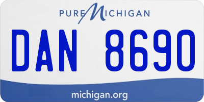 MI license plate DAN8690