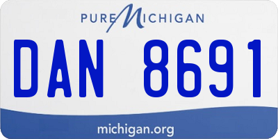 MI license plate DAN8691