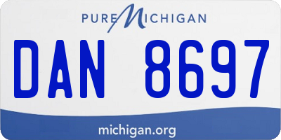 MI license plate DAN8697